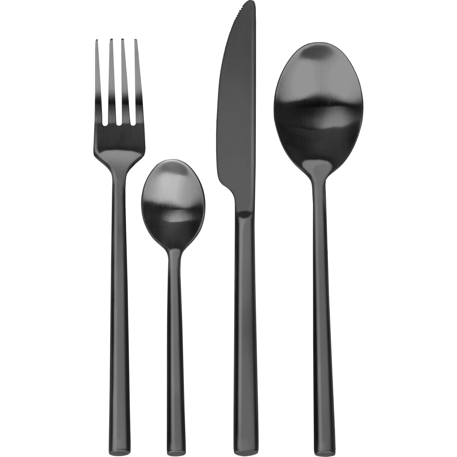 GUSTO CASA - Servizio posate in acciaio inox Nero Satinato 24 pezzi Dakotah Satin Black